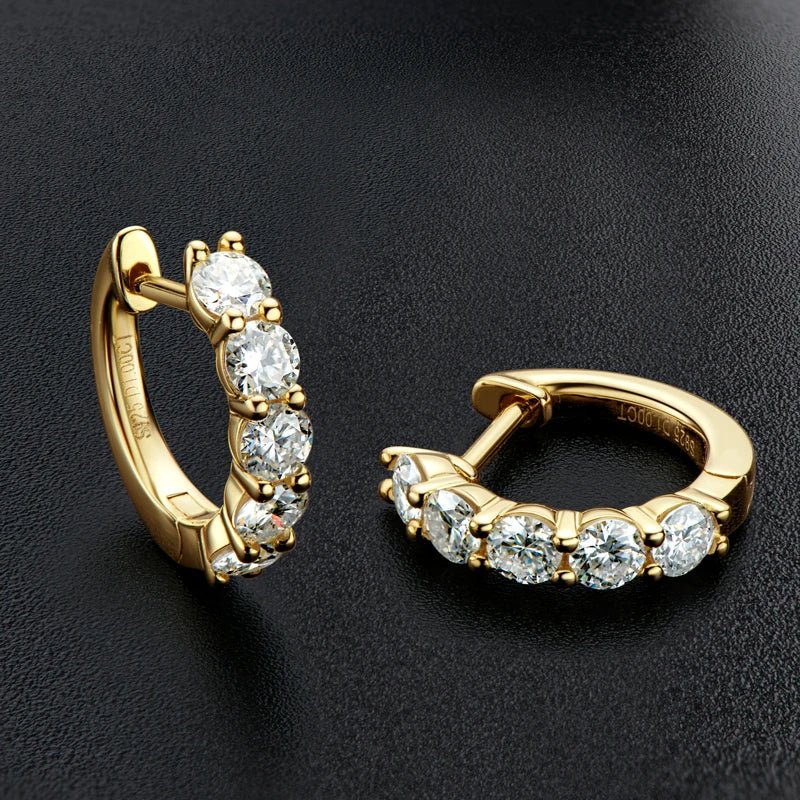 0.2CT Moissanite Huggie Hoop Earrings – 925 Sterling Silver - DB Diamonds