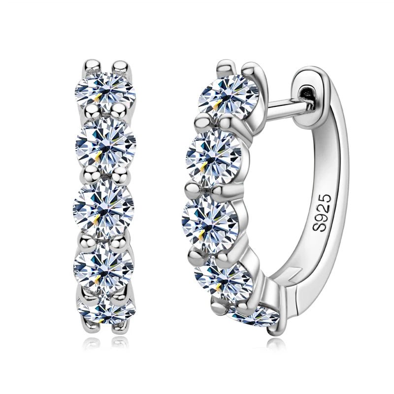 0.2CT Moissanite Huggie Hoop Earrings – 925 Sterling Silver - DB Diamonds