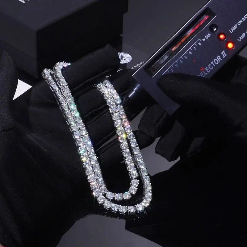 2–4mm D-VVS Moissanite Tennis Chain – 925 Sterling Silver - DB Diamonds