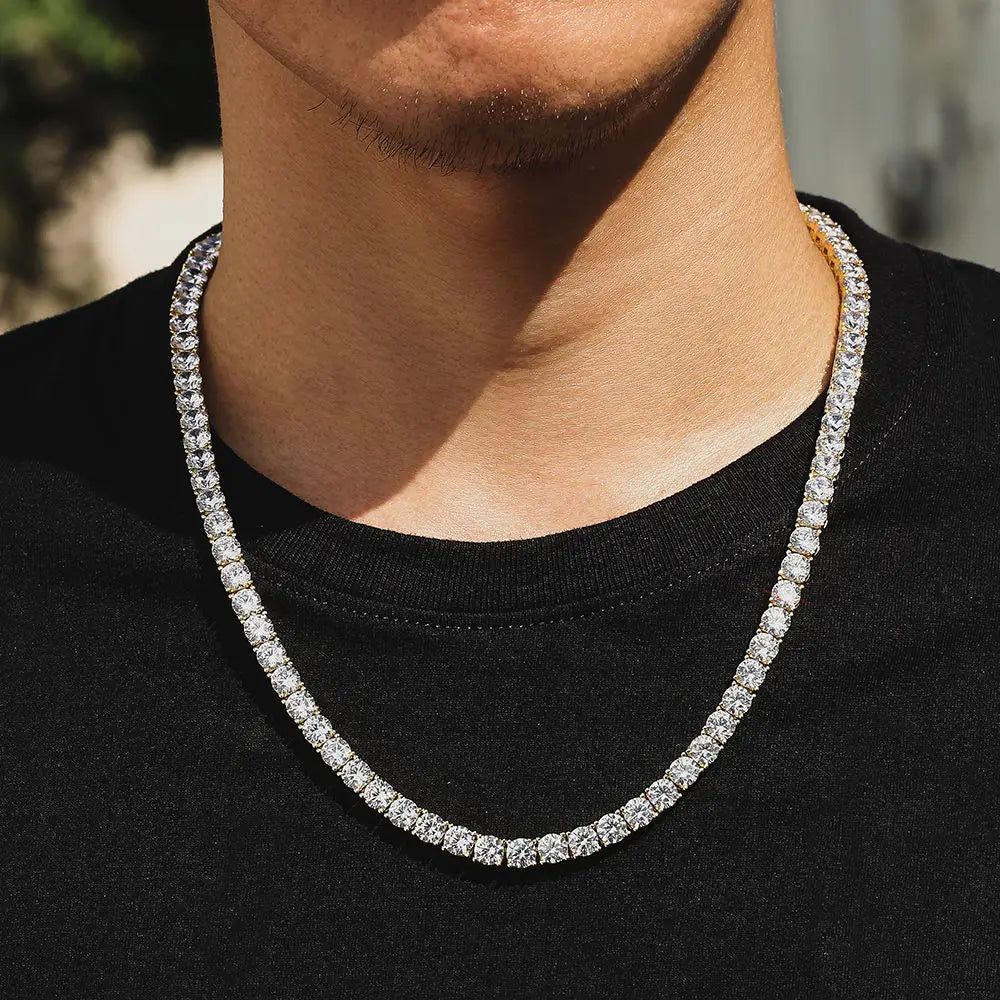 2–4mm D-VVS Moissanite Tennis Chain – 925 Sterling Silver - DB Diamonds