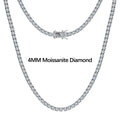 2–4mm D-VVS Moissanite Tennis Chain – 925 Sterling Silver - DB Diamonds