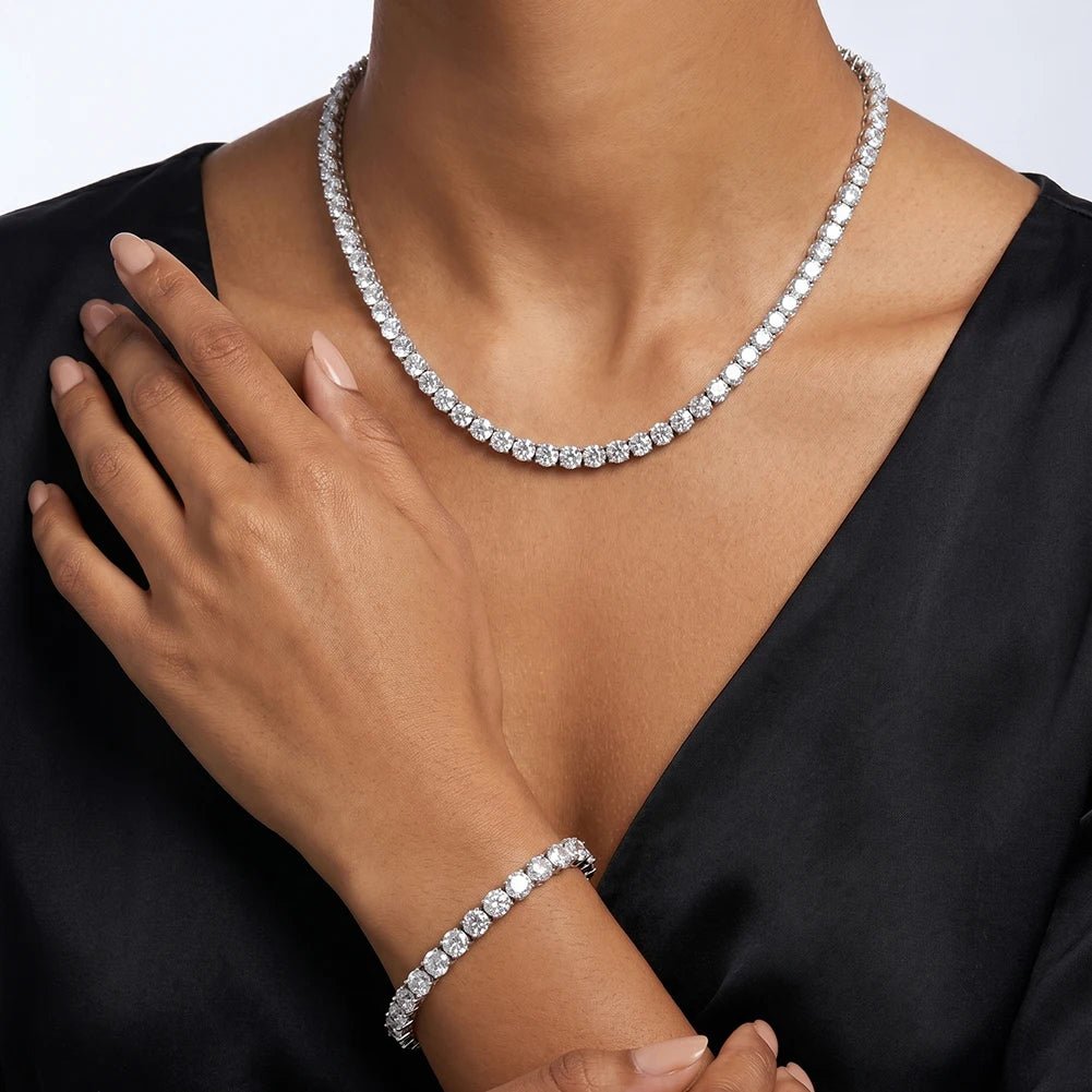 2–4mm D-VVS Moissanite Tennis Chain – 925 Sterling Silver - DB Diamonds