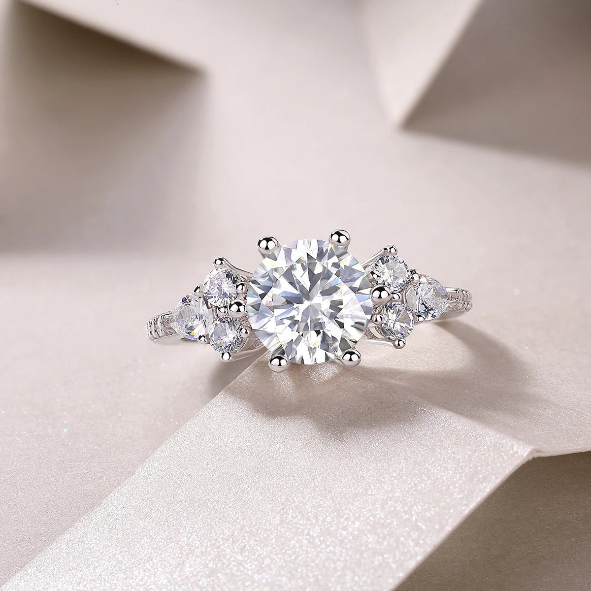 2CT D Color Moissanite Ring – 925 Sterling Silver - DB Diamonds