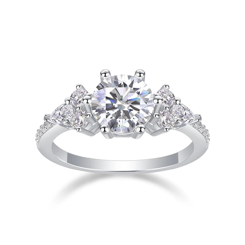 2CT D Color Moissanite Ring – 925 Sterling Silver - DB Diamonds
