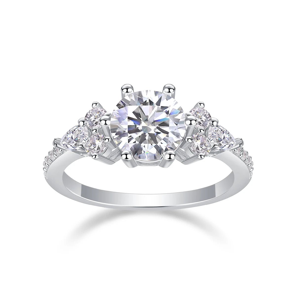 2CT D Color Moissanite Ring – 925 Sterling Silver - DB Diamonds