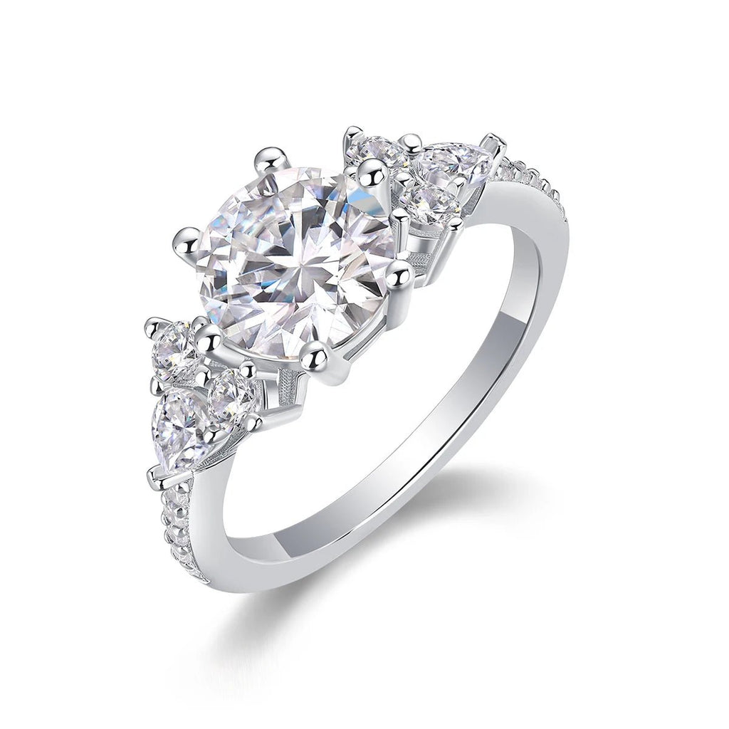 2CT D Color Moissanite Ring – 925 Sterling Silver - DB Diamonds