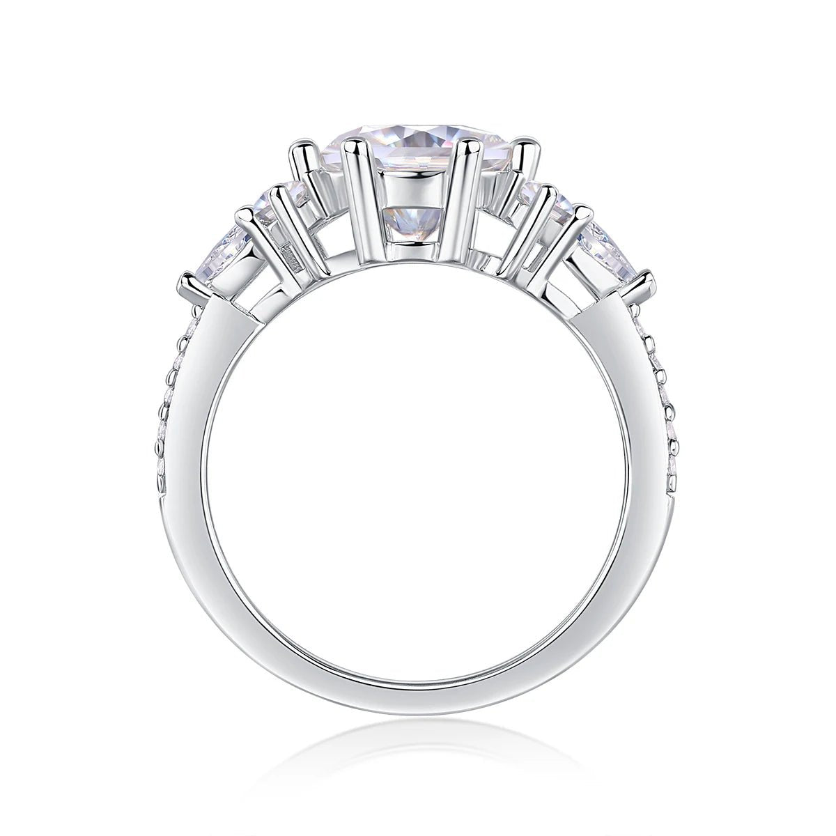 2CT D Color Moissanite Ring – 925 Sterling Silver - DB Diamonds