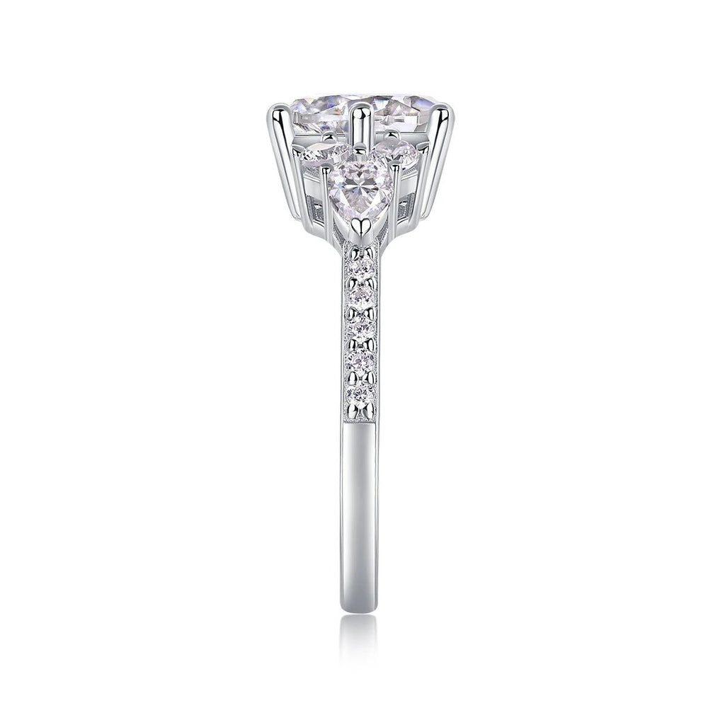 2CT D Color Moissanite Ring – 925 Sterling Silver - DB Diamonds