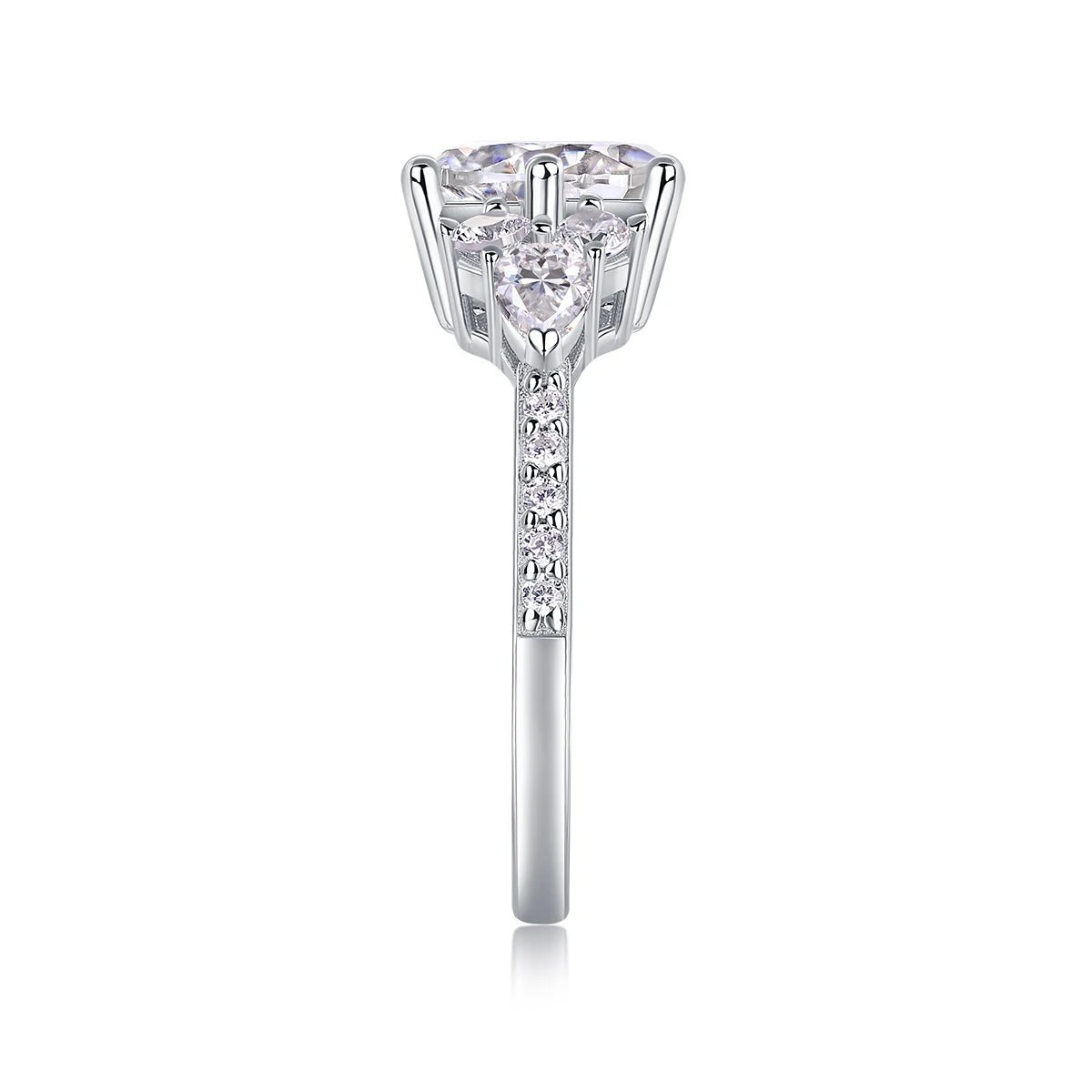 2CT D Color Moissanite Ring – 925 Sterling Silver - DB Diamonds