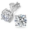 2CT Round Moissanite Stud Earrings – 925 Silver, GRA Certified - DB Diamonds