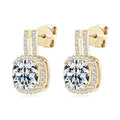2CT Square Cut Moissanite Stud Earrings – 925 Sterling Silver - DB Diamonds
