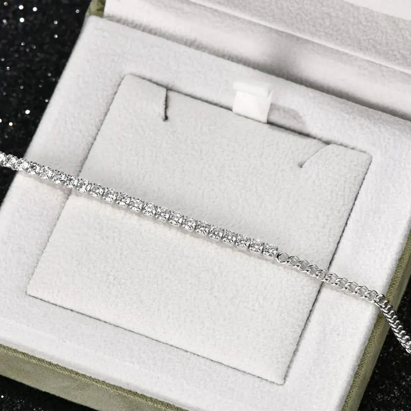 3mm Moissanite Tennis & Cuban Bracelet – 925 Sterling Silver - DB Diamonds
