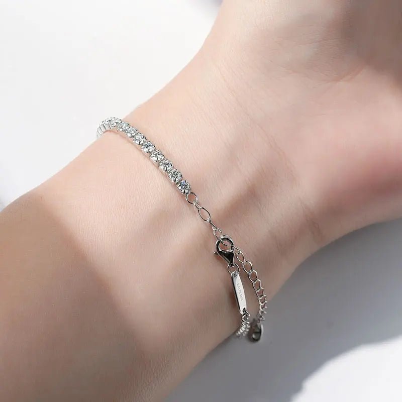 3mm Moissanite Tennis & Cuban Bracelet – 925 Sterling Silver - DB Diamonds