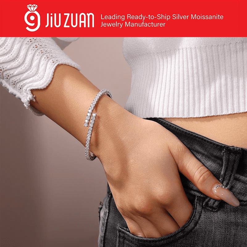 3mm Round Cut Moissanite Tennis Bracelet – 925 Sterling Silver - DB Diamonds