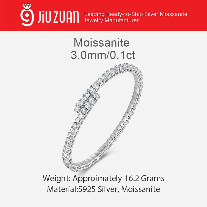 3mm Round Cut Moissanite Tennis Bracelet – 925 Sterling Silver - DB Diamonds