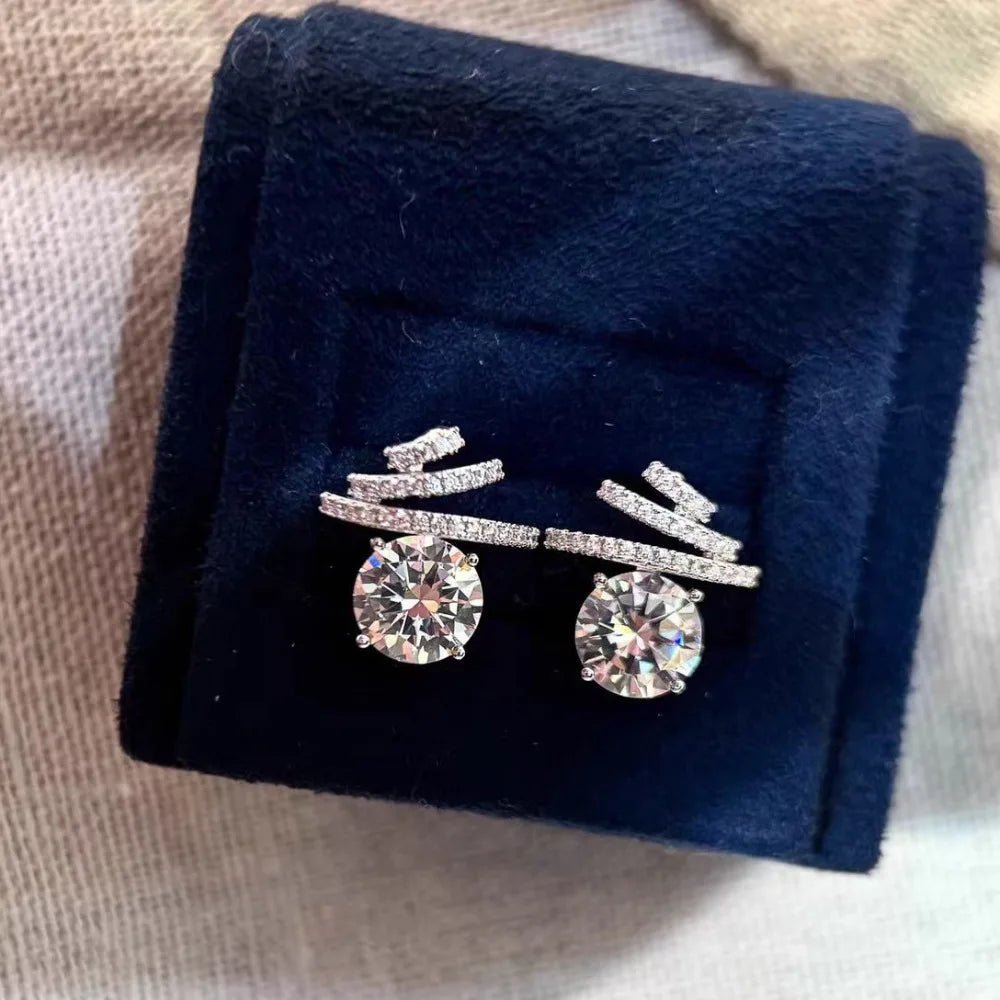 4CTTW Moissanite Stud Earrings – 925 Sterling Silver - DB Diamonds