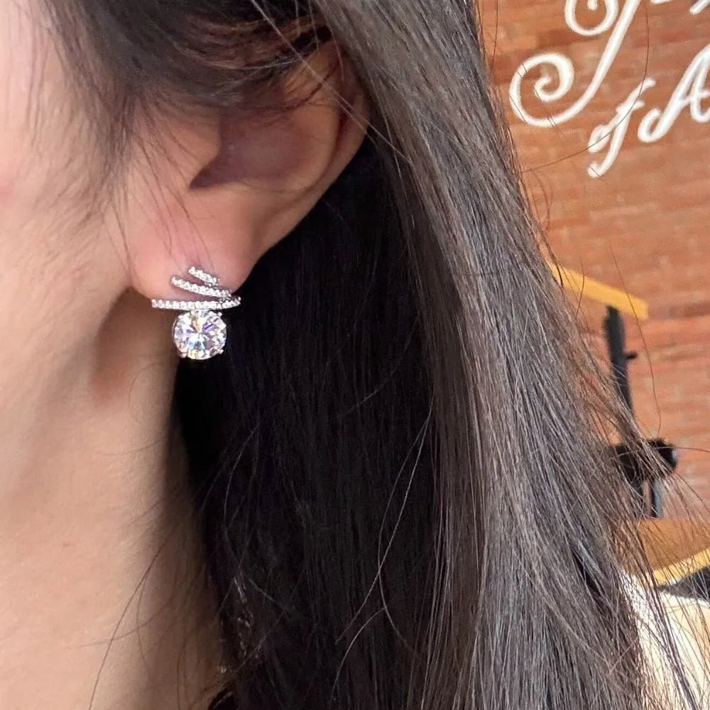 4CTTW Moissanite Stud Earrings – 925 Sterling Silver - DB Diamonds