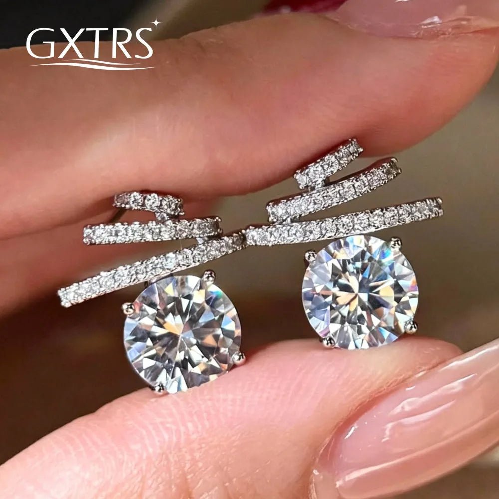 4CTTW Moissanite Stud Earrings – 925 Sterling Silver - DB Diamonds