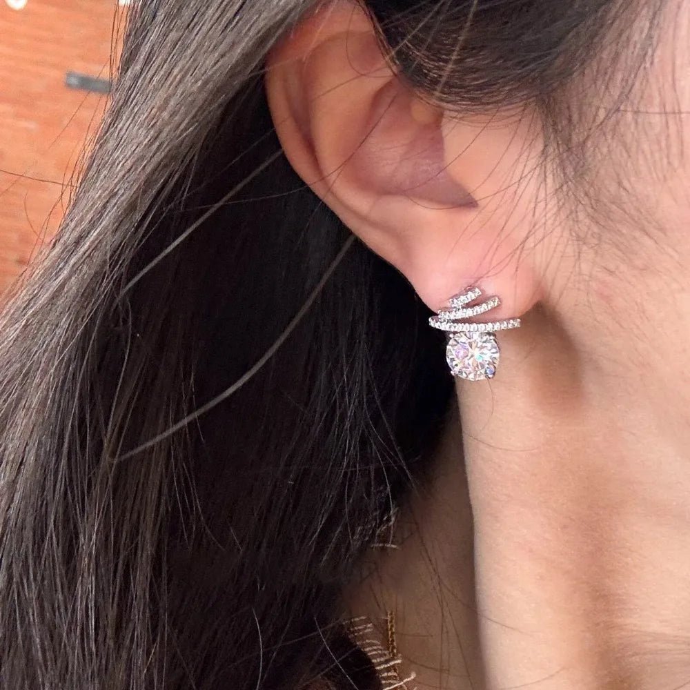 4CTTW Moissanite Stud Earrings – 925 Sterling Silver - DB Diamonds