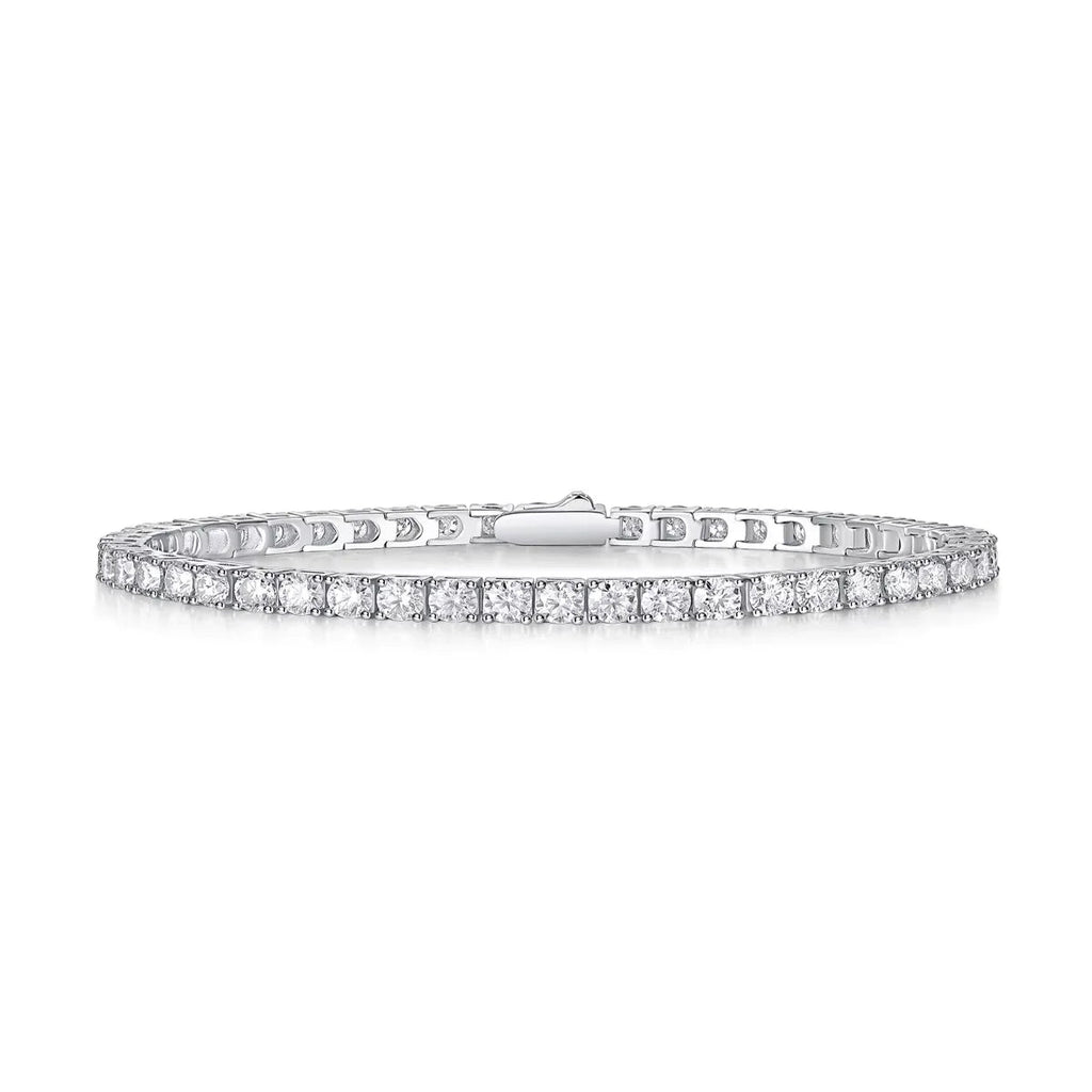 4mm Moissanite Tennis Bracelet – 925 Silver, 18K Gold Toned - DB Diamonds