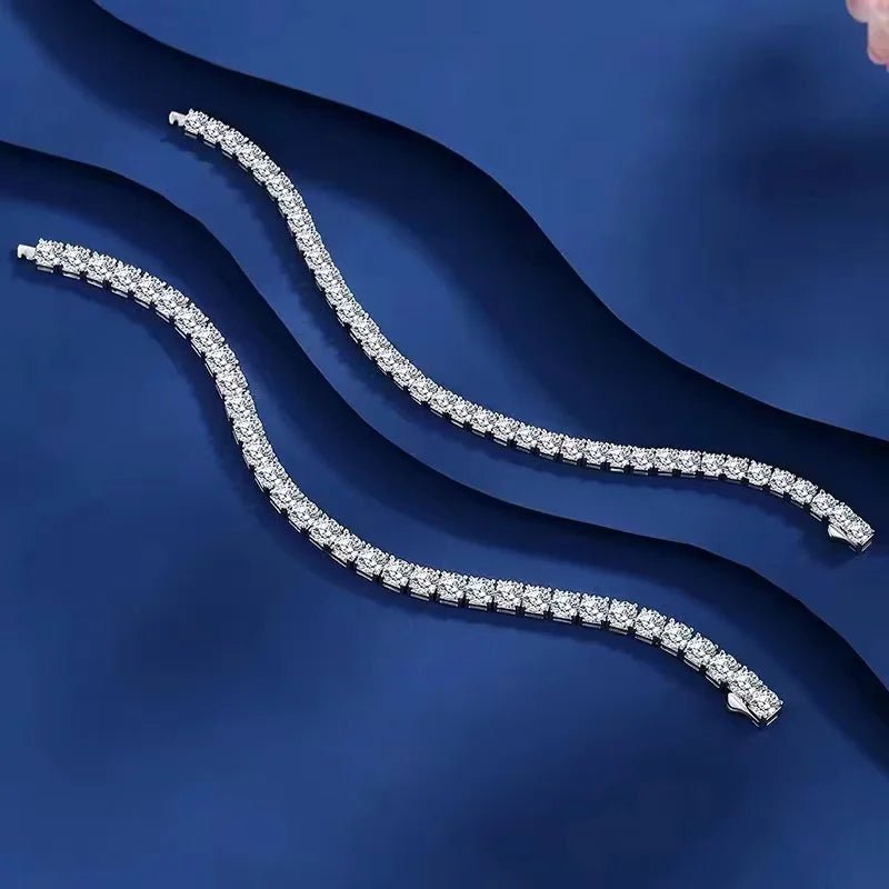 4mm Moissanite Tennis Bracelet – 925 Silver, 18K Gold Toned - DB Diamonds