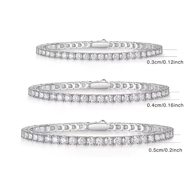 4mm Moissanite Tennis Bracelet – 925 Silver, 18K Gold Toned - DB Diamonds