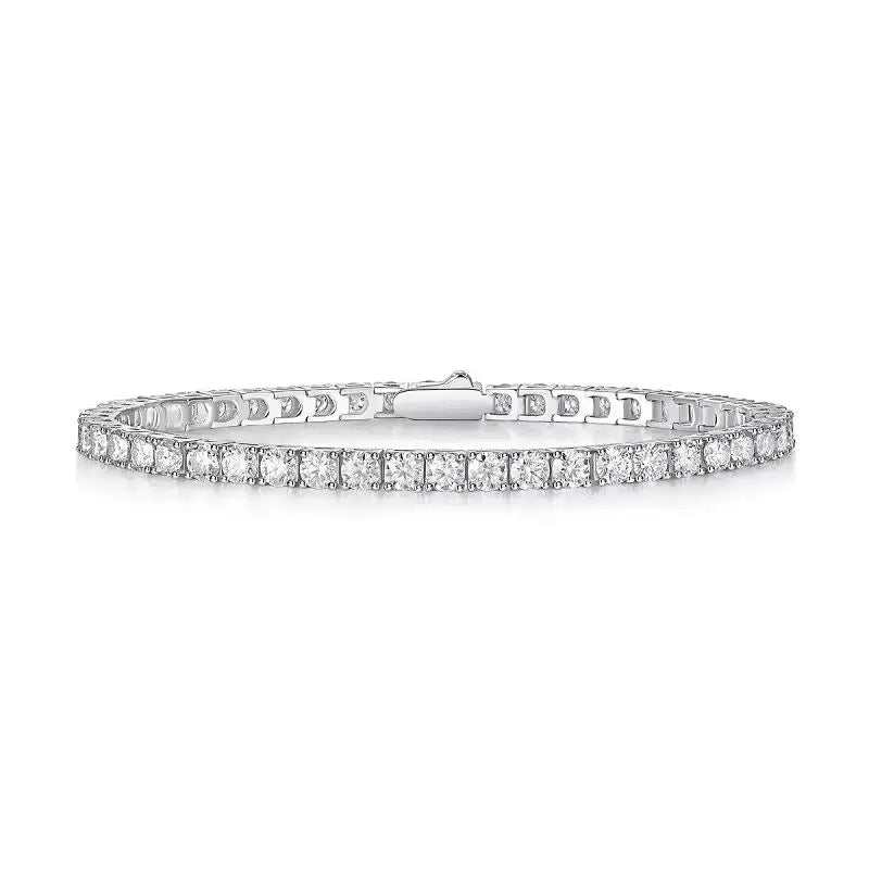 4mm Moissanite Tennis Bracelet – 925 Silver, 18K Gold Toned - DB Diamonds