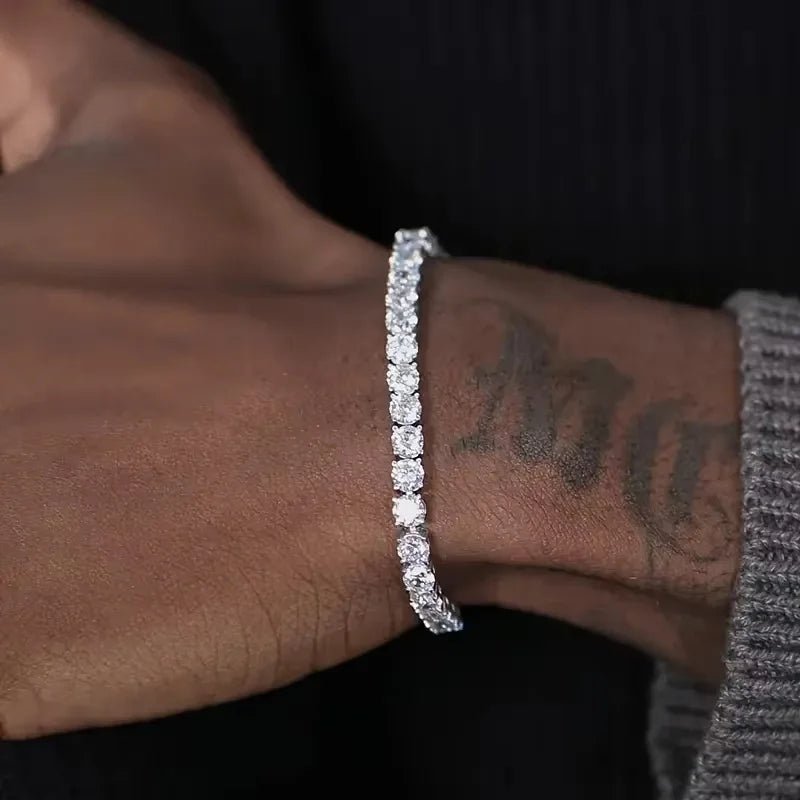 4mm Moissanite Tennis Bracelet – 925 Silver, 18K Gold Toned - DB Diamonds