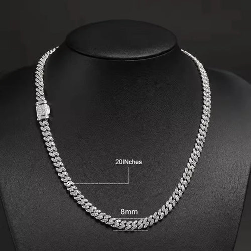 8mm Full Moissanite Cuban Necklace - DB Diamonds