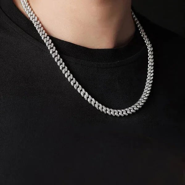 8mm Full Moissanite Cuban Necklace - DB Diamonds