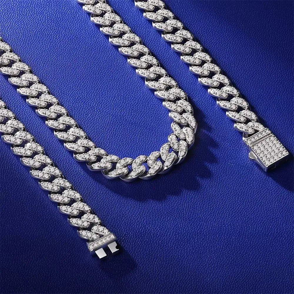 8mm Full Moissanite Cuban Necklace - DB Diamonds