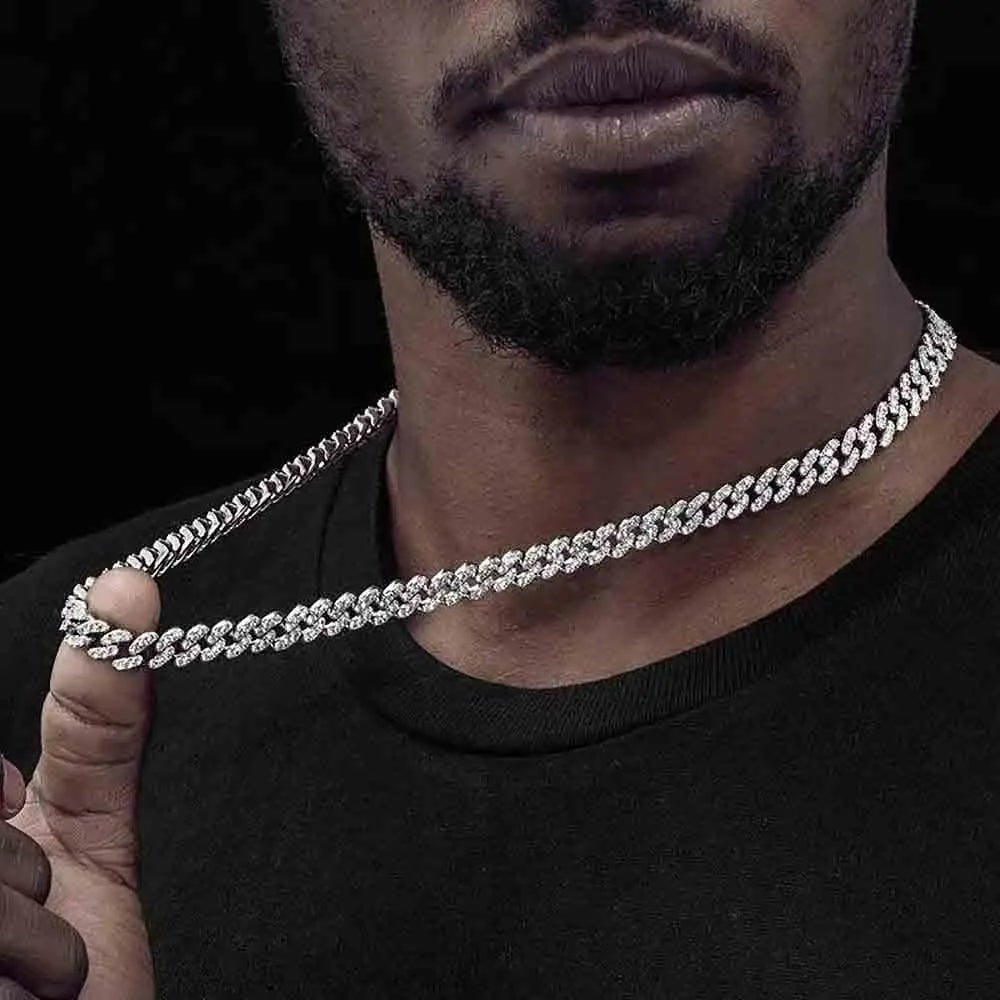 8mm Full Moissanite Cuban Necklace - DB Diamonds