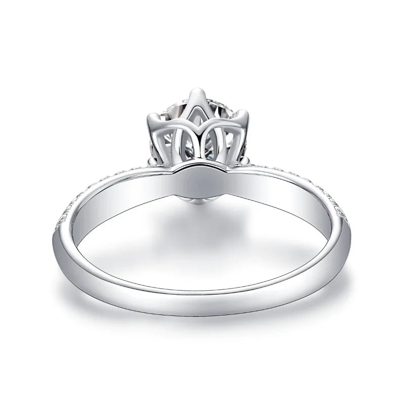 3ct Round Moissanite Solitaire Ring – Six-Claw Setting | 925 Sterling Silver — photo 3 of 7
