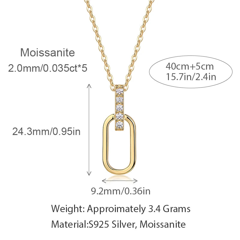 VVS Moissanite Charm Pendant Necklace – 18K Gold Plated | 925 Sterling Silver — photo 6 of 7