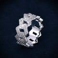 Iced Out 2-Row Cuban Link Moissanite Ring – 925 Sterling Silver | VVS D Color — photo 7 of 8