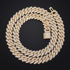 14mm Iced Out CZ Cuban Link Chain Necklace – 18K Gold-Tone & White Gold — photo 3 of 8