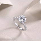 3ct Round Moissanite Engagement Ring – 925 Sterling Silver | Rhodium Plated — photo 4 of 7