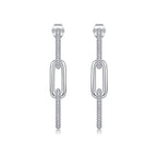 Moissanite Chain Link Drop Earrings – 925 Sterling Silver — photo 3 of 7