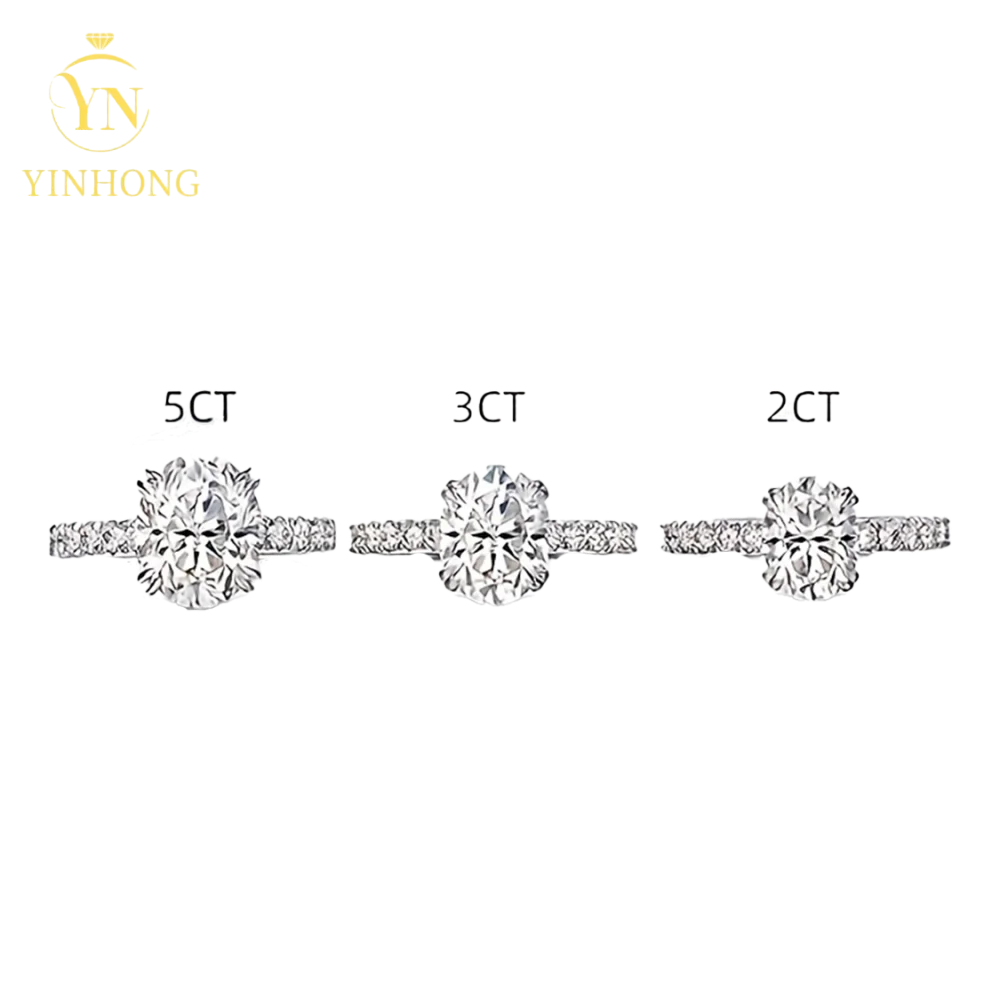 5ct Oval Moissanite Hidden Halo Ring – 925 Sterling Silver | 18K Gold — photo 7 of 7