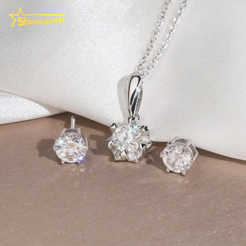 1ct Moissanite Solitaire Pendant Necklace – Six-Prong | 925 Sterling Silver — photo 4 of 7