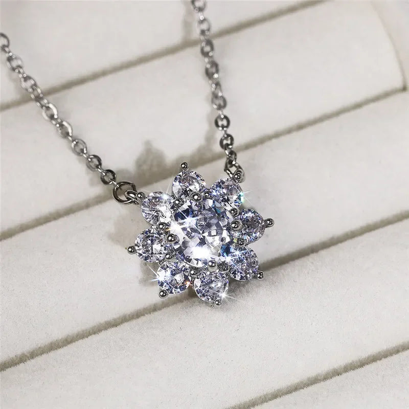 925 Silver Moissanite Diamond Pendant Necklace – White Gold Finish — photo 6 of 7