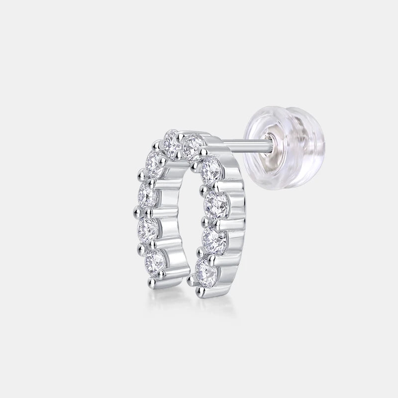 High-End Moissanite Pavé Stud Earrings – 925 Sterling Silver — photo 5 of 7