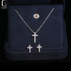 925 Silver Iced Out Moissanite Cross Necklace – VVS | GRA Certified — photo 1 of 7