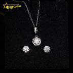 6.5mm Moissanite Pendant Necklace & Stud Earrings Set – 925 Sterling Silver — photo 6 of 7