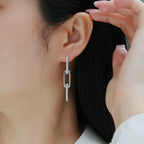 Moissanite Chain Link Drop Earrings – 925 Sterling Silver — photo 2 of 7