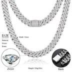 14mm Iced Out CZ Cuban Link Chain Necklace – 18K Gold-Tone & White Gold — photo 6 of 8