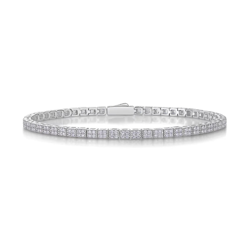 Square Moissanite Tennis Bracelet – 925 Sterling Silver | VVS1 D Color — photo 1 of 7