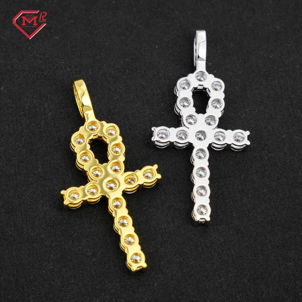 VVS Moissanite Ankh Cross Pendant – 925 Sterling Silver | Iced Out | GRA Certified — photo 4 of 7
