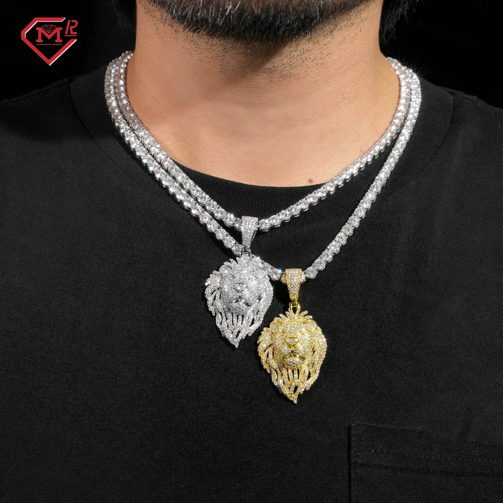 925 Silver Iced Out Lion Pendant – Moissanite | GRA Certified — photo 3 of 9