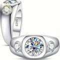 Oval Moissanite Statement Ring – 925 Sterling Silver | 18K Gold | Men's — photo 7 of 7
